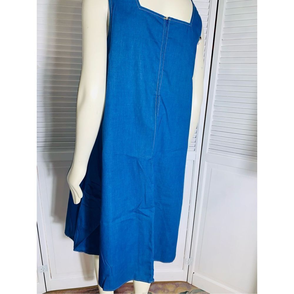 Vintage Loungees Blue Shift Dress Size Large - Picture 11 of 16